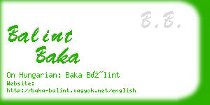 balint baka business card